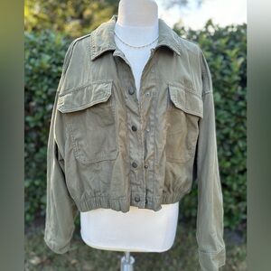 Torrid cropped utility jacket